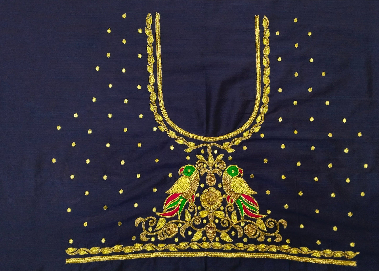 Parrot Patola Zardozi Work Blouse Pis.