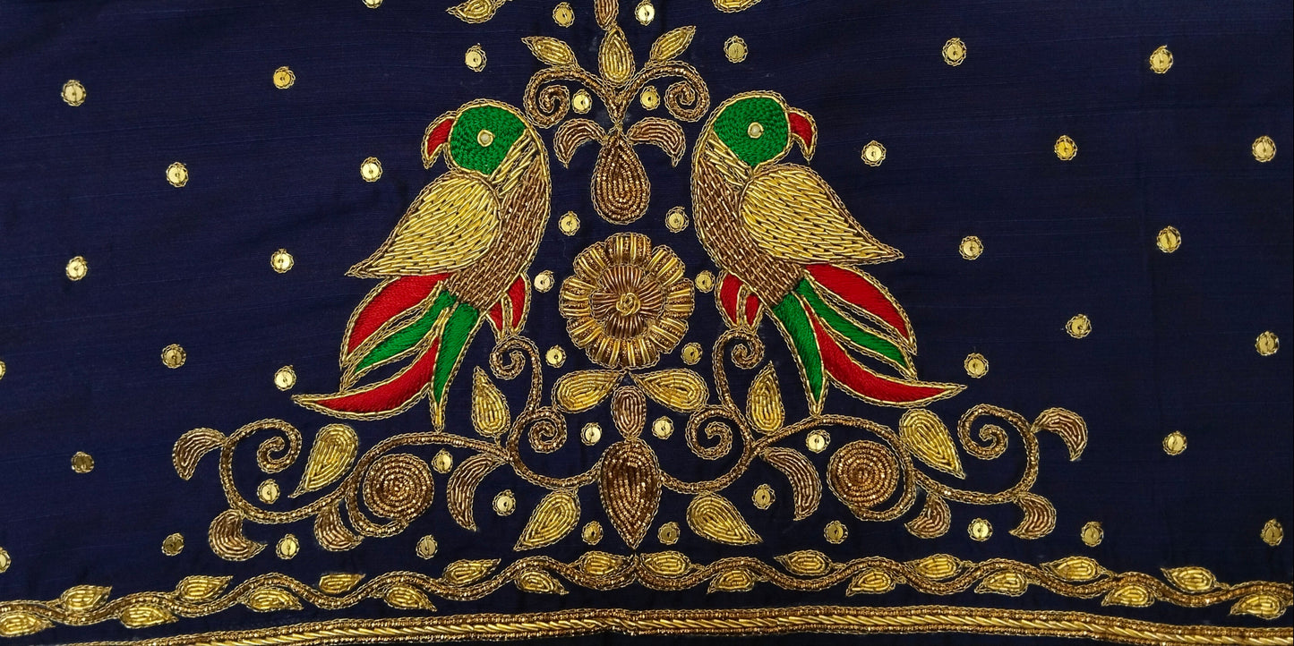 Parrot Patola Zardozi Work Blouse Pis.