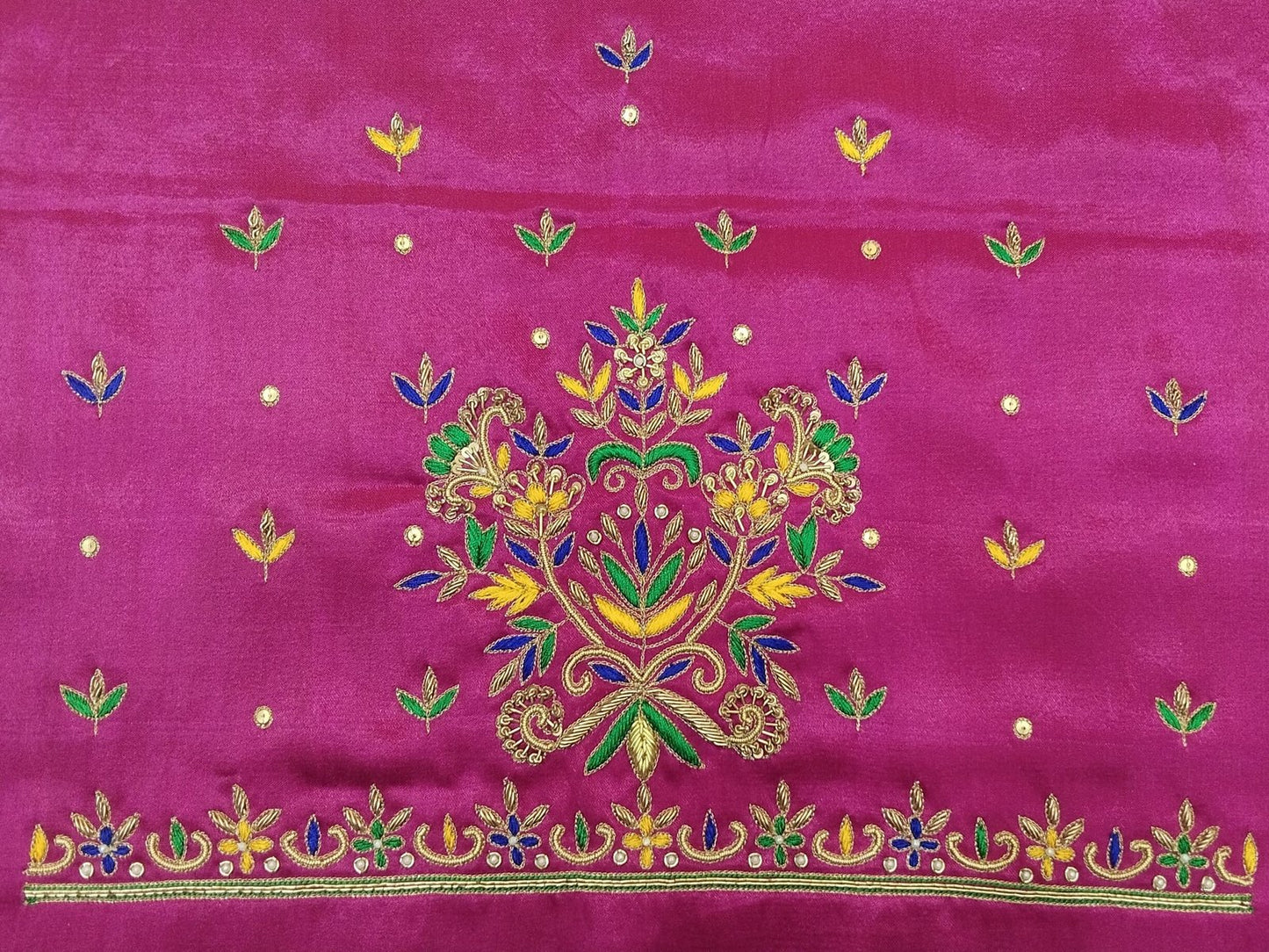 ZariGlow Gaji Silk Blouse (Pink)