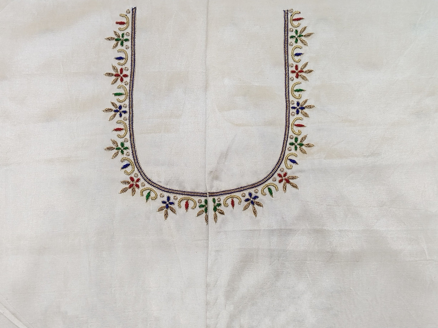 ZariGlow Gaji Silk Blouse (Off White)