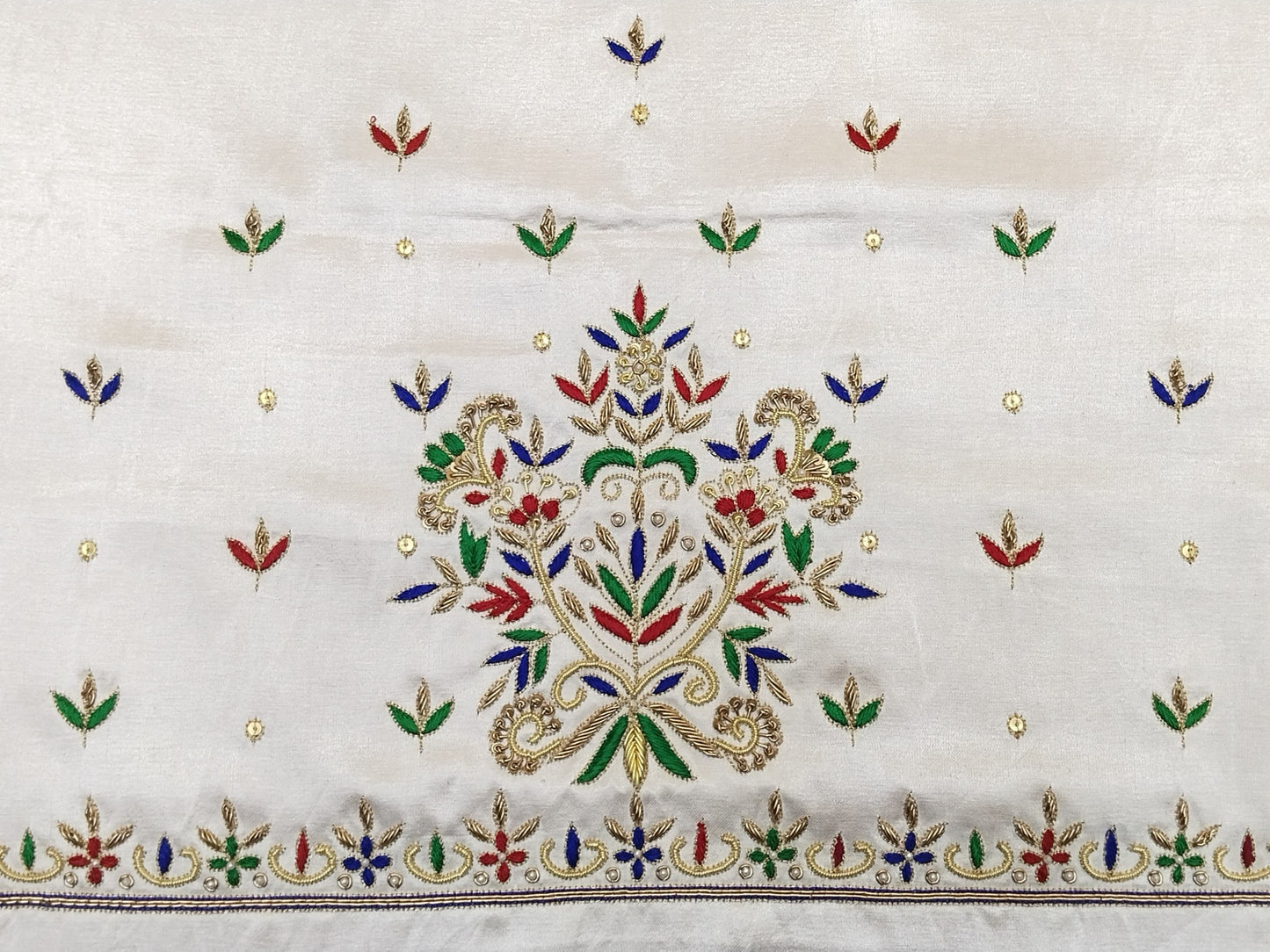 ZariGlow Gaji Silk Blouse (Off White)