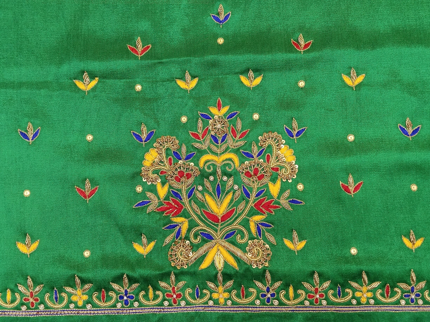 ZariGlow Gaji Silk Blouse (Green)