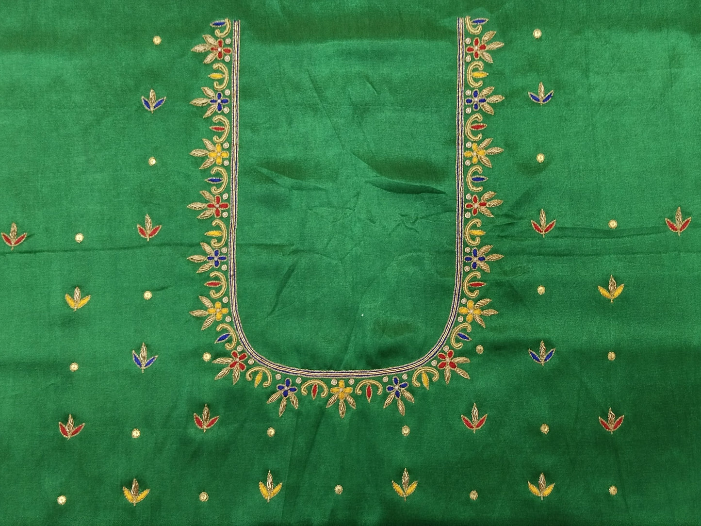 ZariGlow Gaji Silk Blouse (Green)
