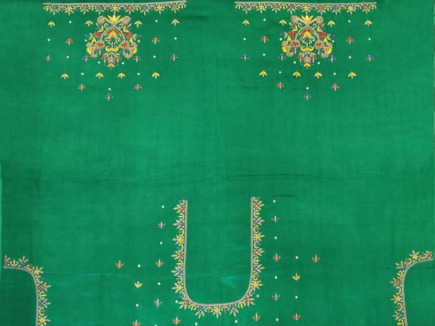 ZariGlow Gaji Silk Blouse (Green)