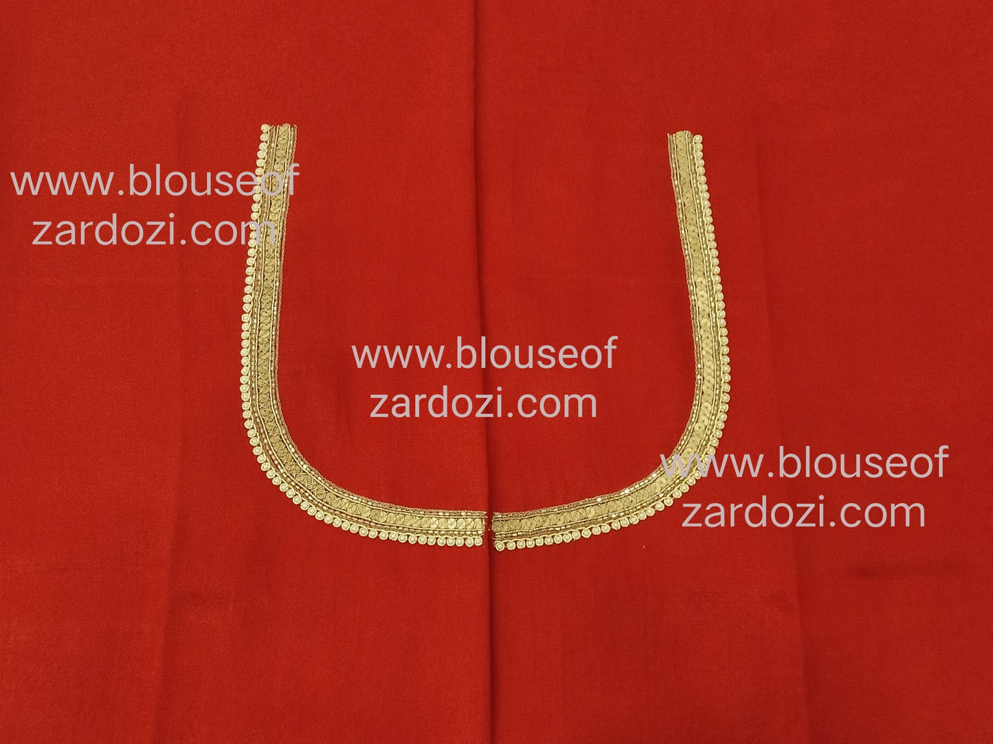 free Hand Zardozi Work Designer Blouse Pis. (Red)