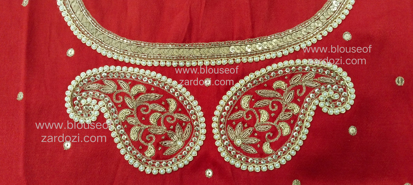 free Hand Zardozi Work Designer Blouse Pis.
