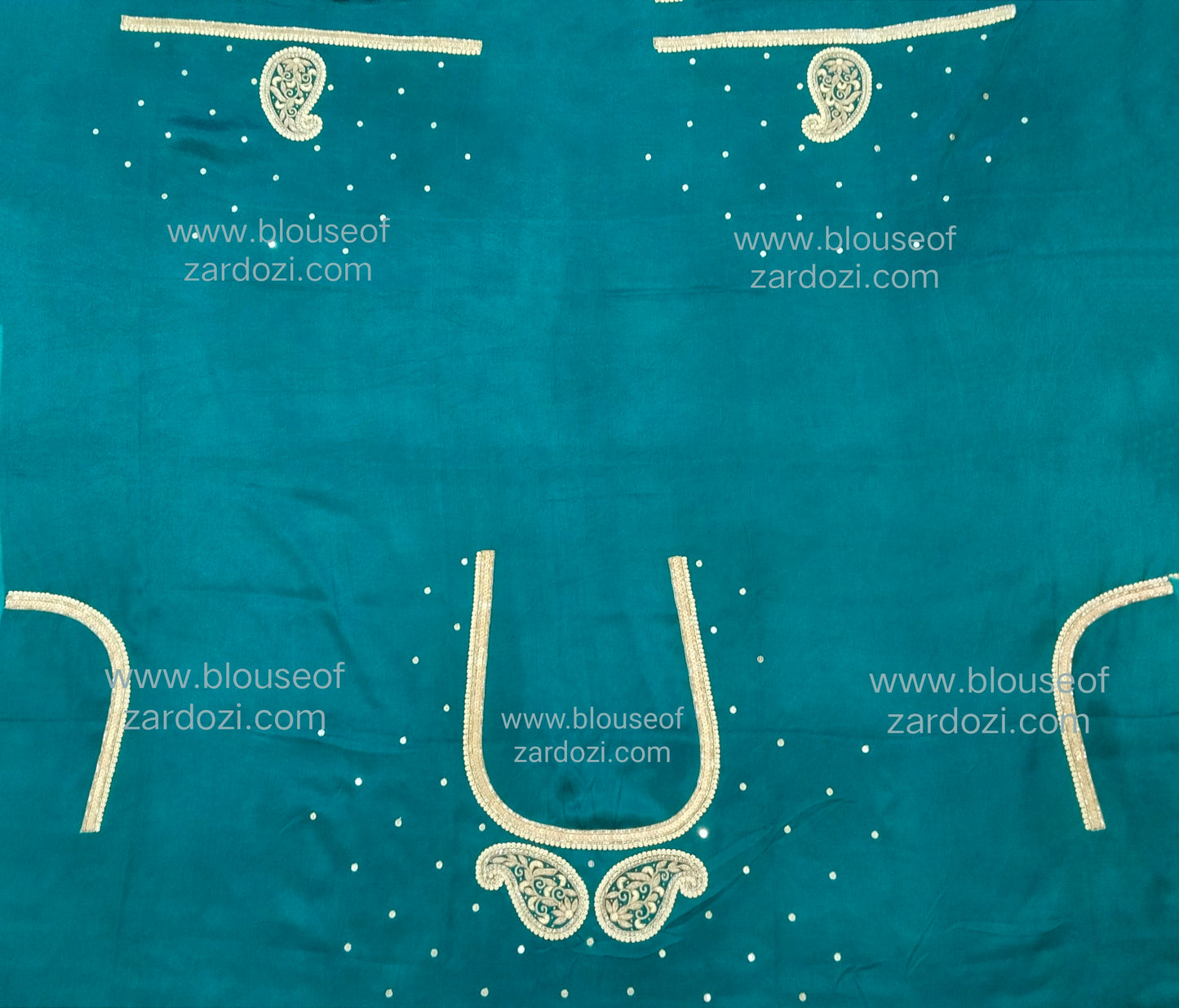free Hand Zardozi Work Designer Blouse Pis. (Navy Blue)