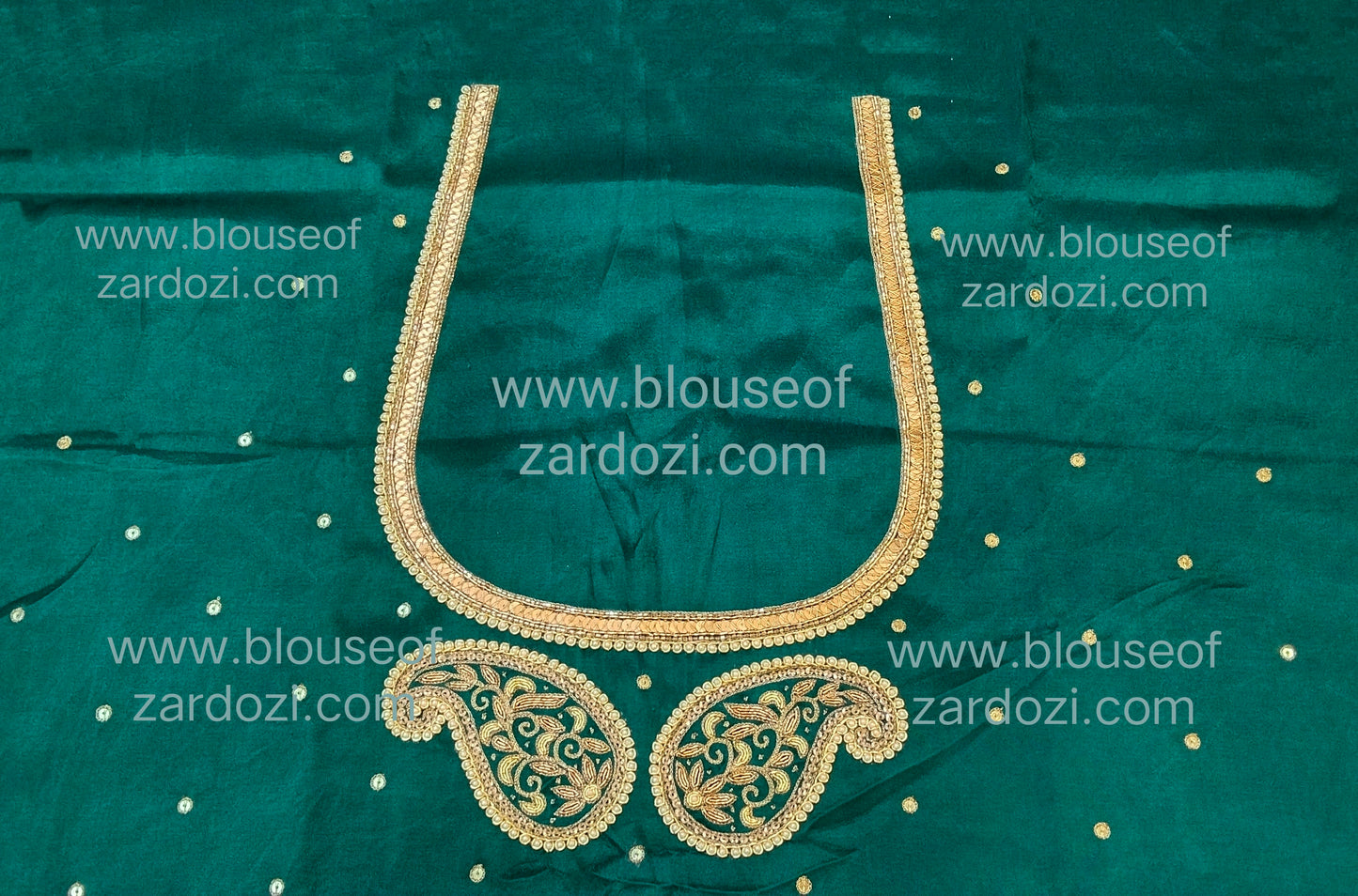 free Hand Zardozi Work Designer Blouse Pis. (Navy Blue)