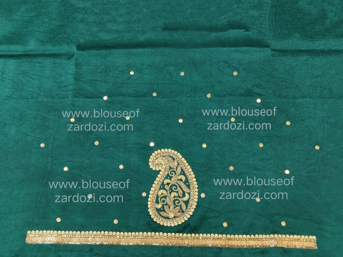 free Hand Zardozi Work Designer Blouse Pis. (Navy Blue)