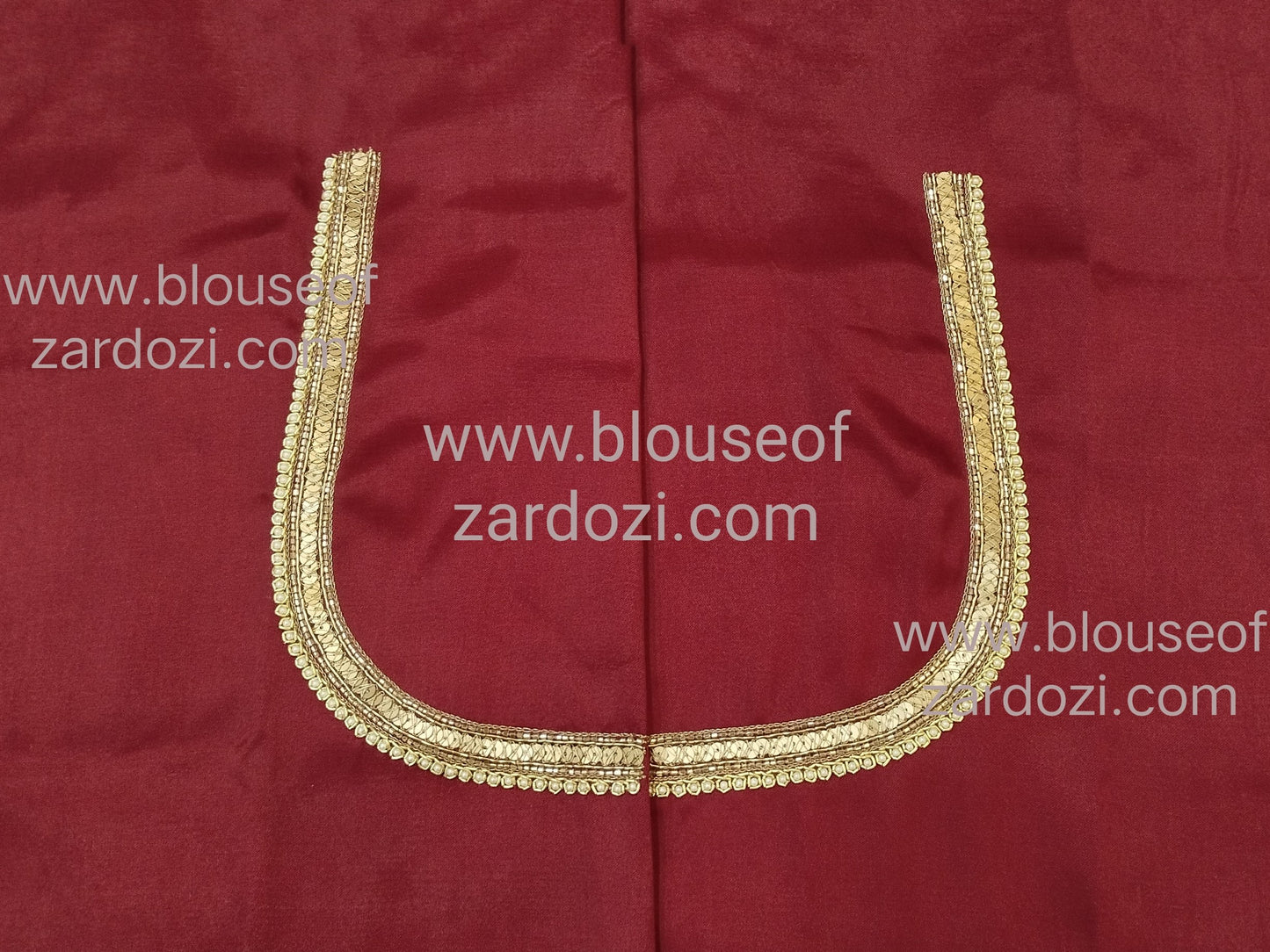 free Hand Zardozi Work Designer Blouse Pis. (Maroon)