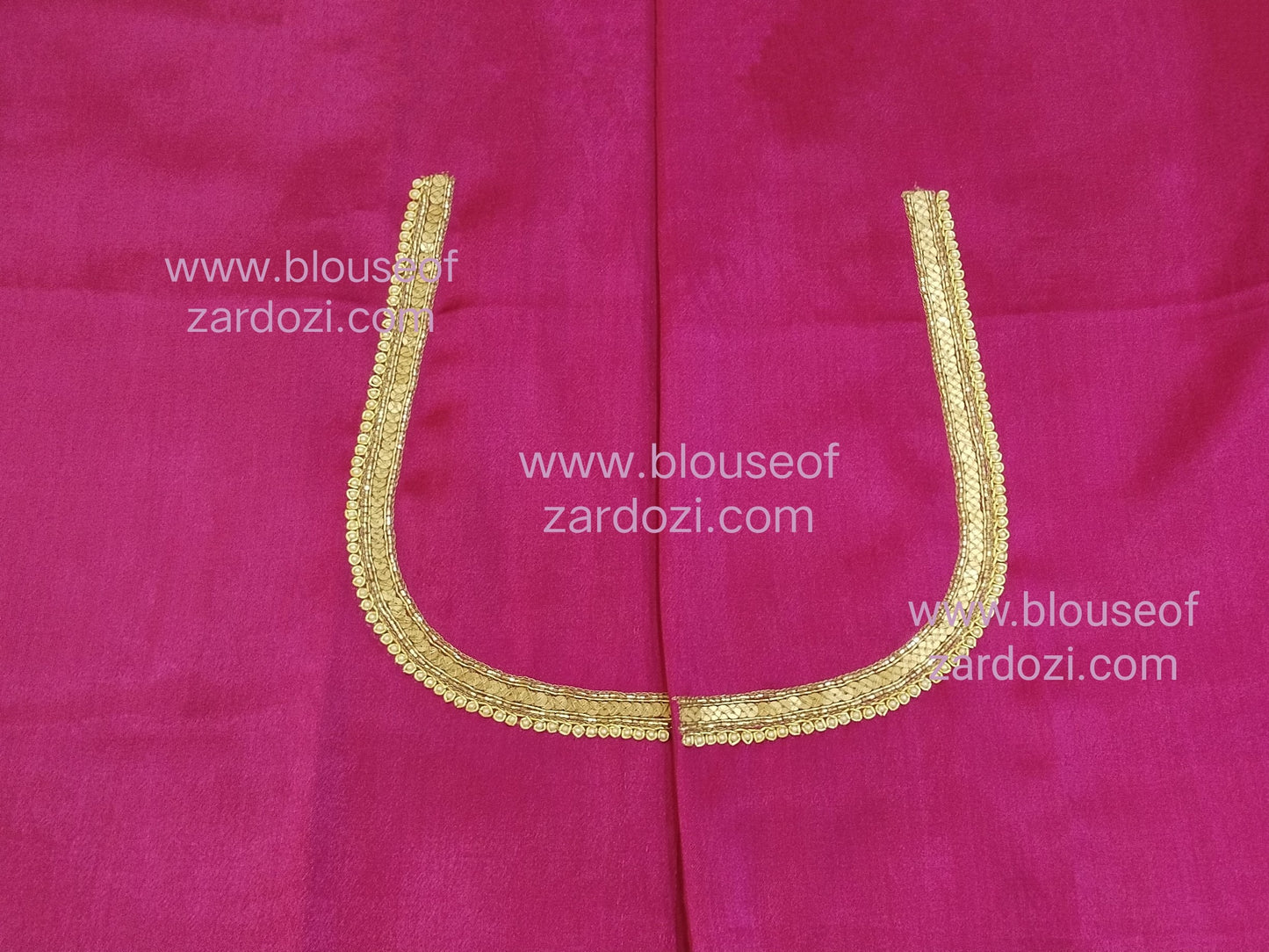 free Hand Zardozi Work Designer Blouse Pis. (Pink)
