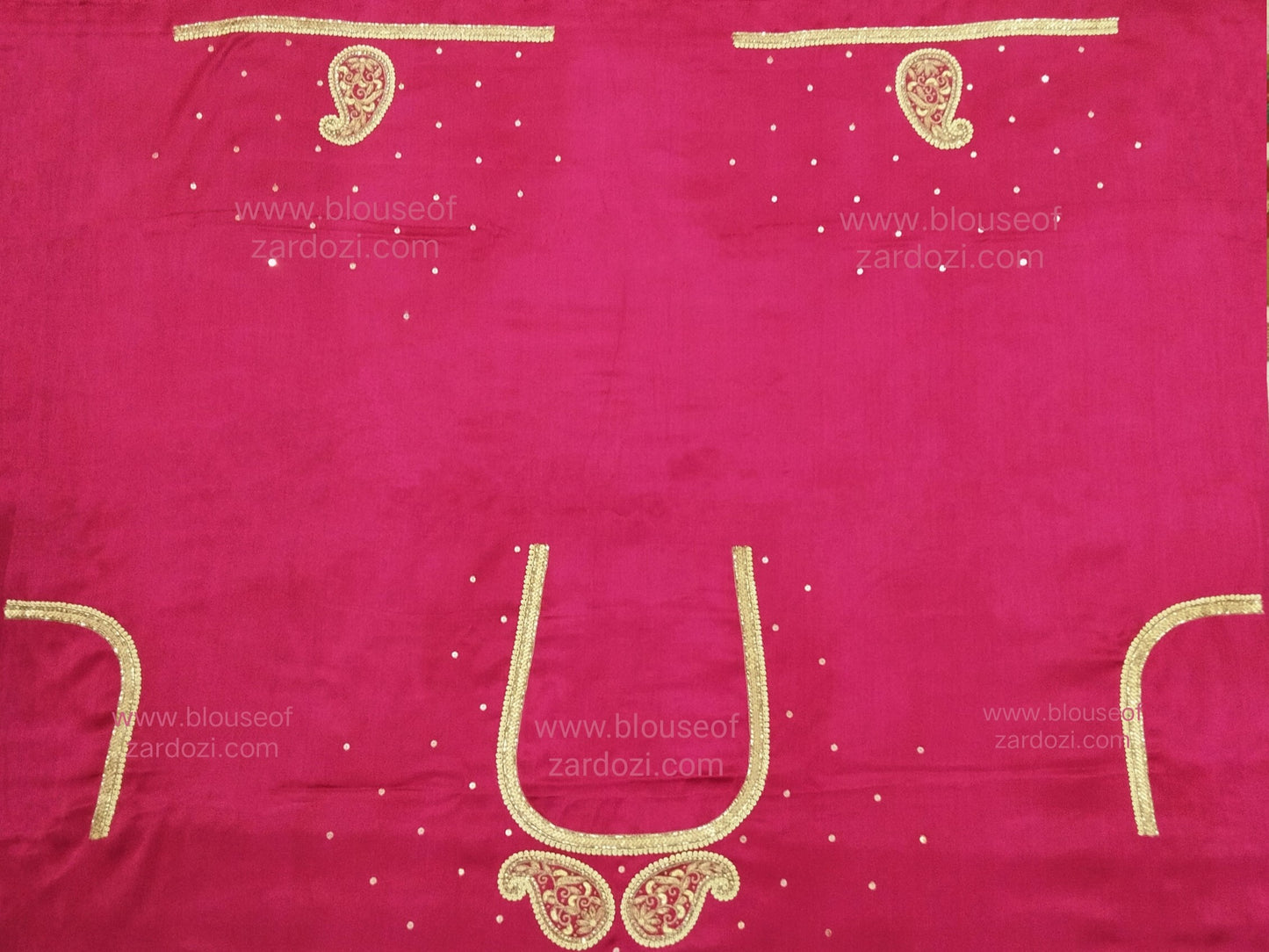 free Hand Zardozi Work Designer Blouse Pis. (Pink)