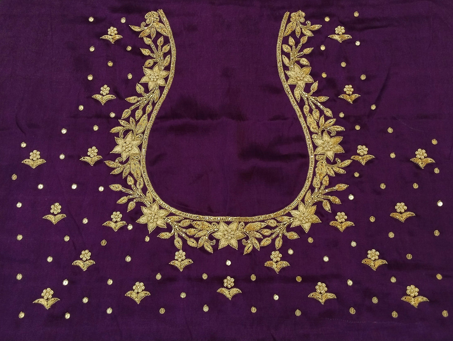 Star Flower Zardozi Work Blouse Pis (Purple)