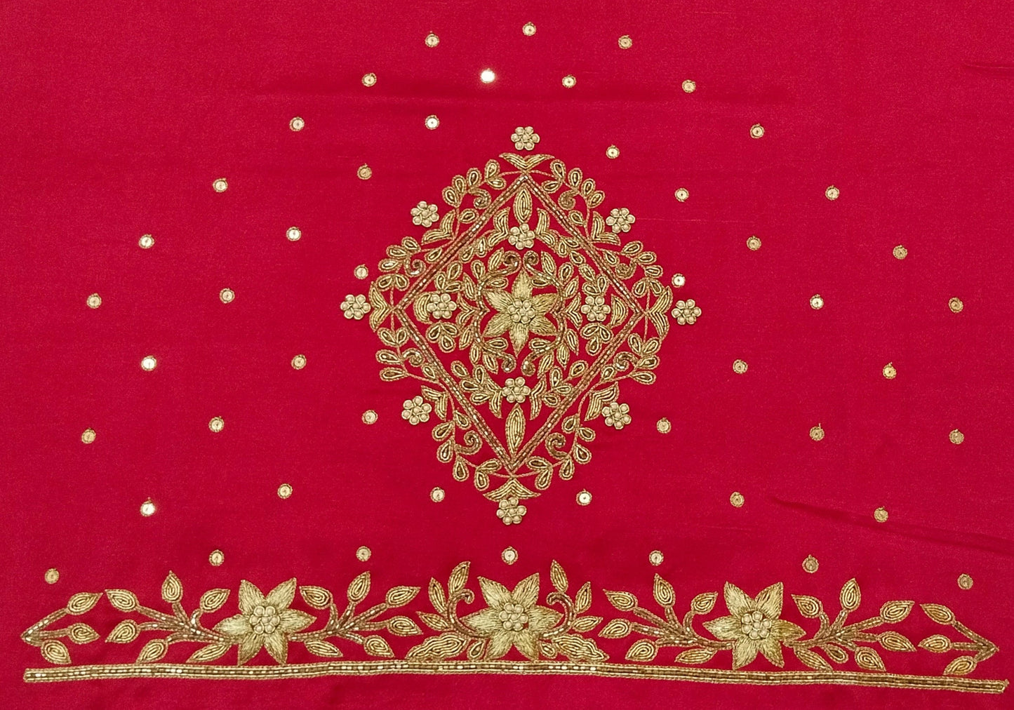 Star Flower Zardozi Work Blouse Pis (Pink)