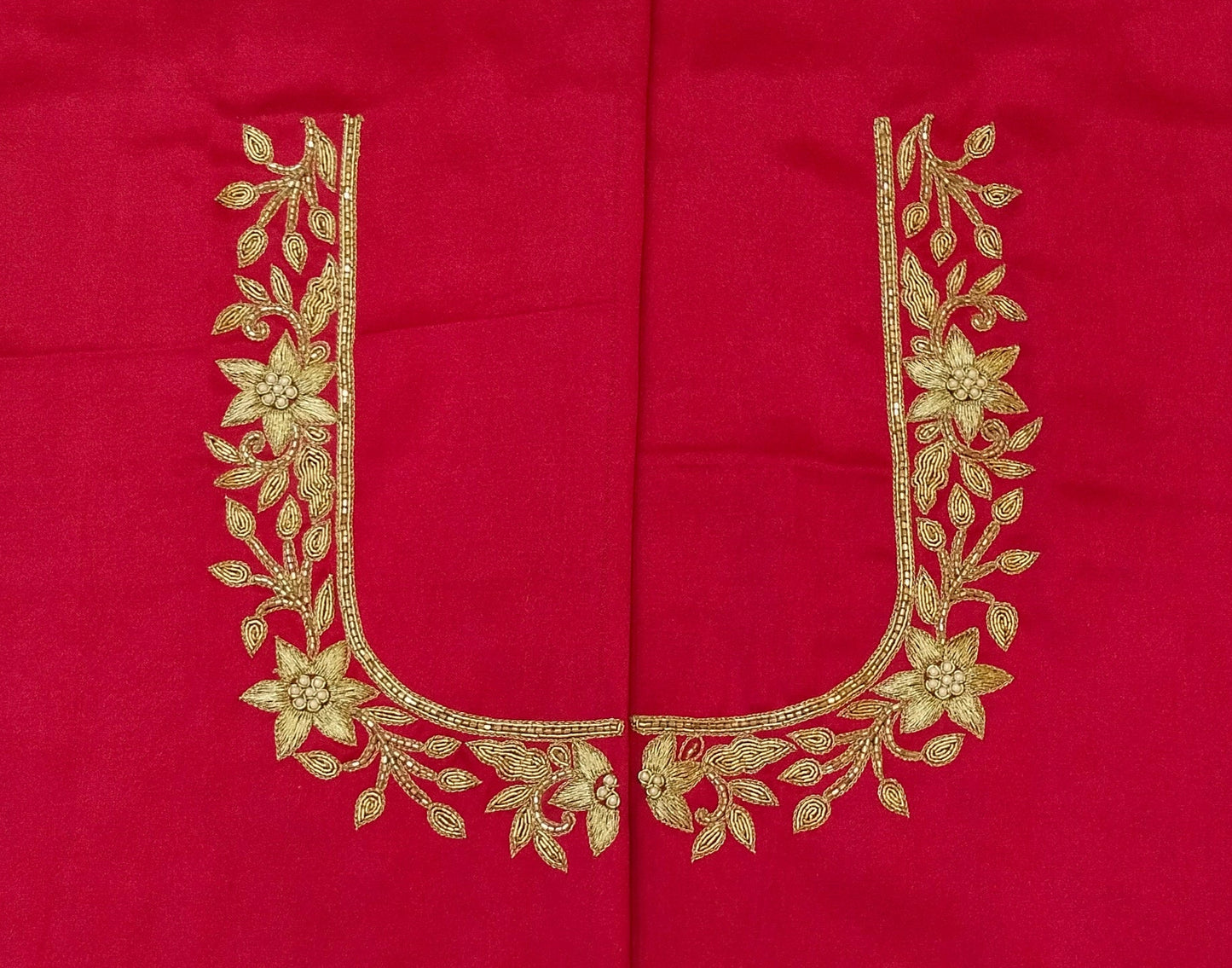 Star Flower Zardozi Work Blouse Pis (Pink)