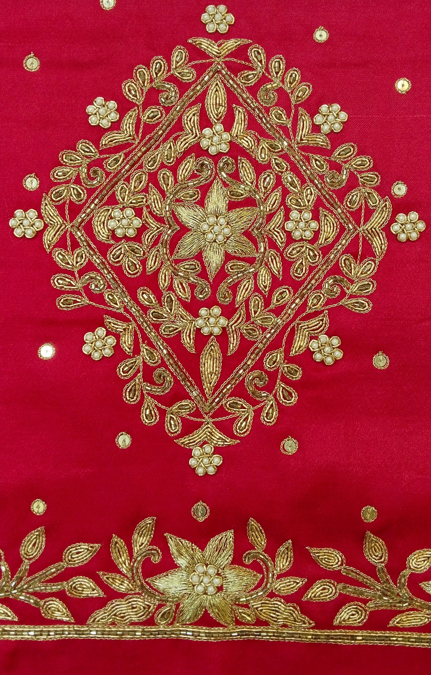 Star Flower Zardozi Work Blouse Pis (Pink)