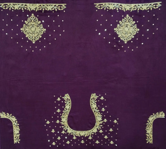 Star Flower Zardozi Work Blouse Pis (Purple)