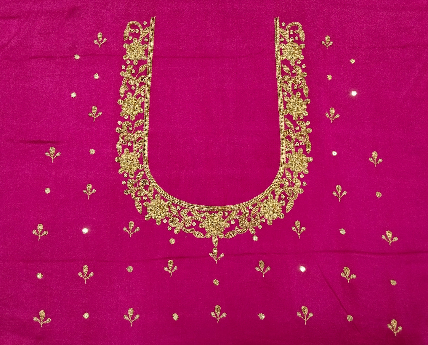 Handcrafted Zardozi Perfection blouse pis. (Pink)