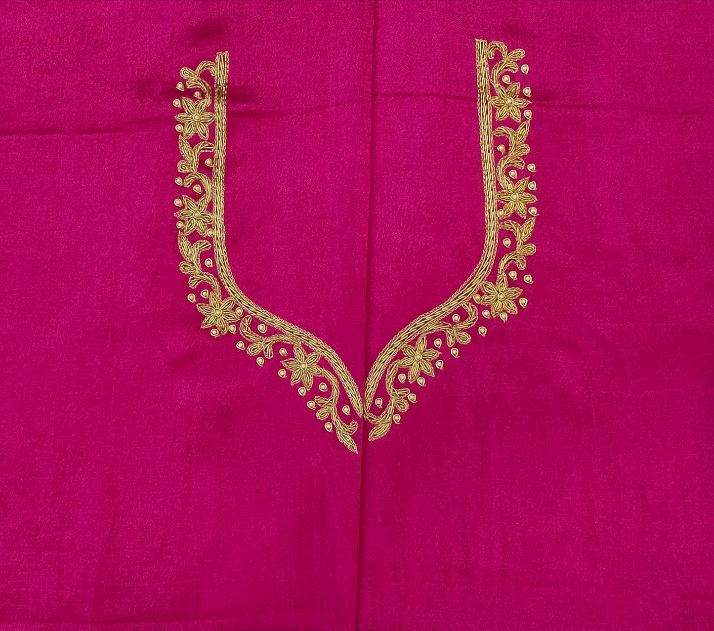 Handcrafted Zardozi Perfection blouse pis. (Pink)