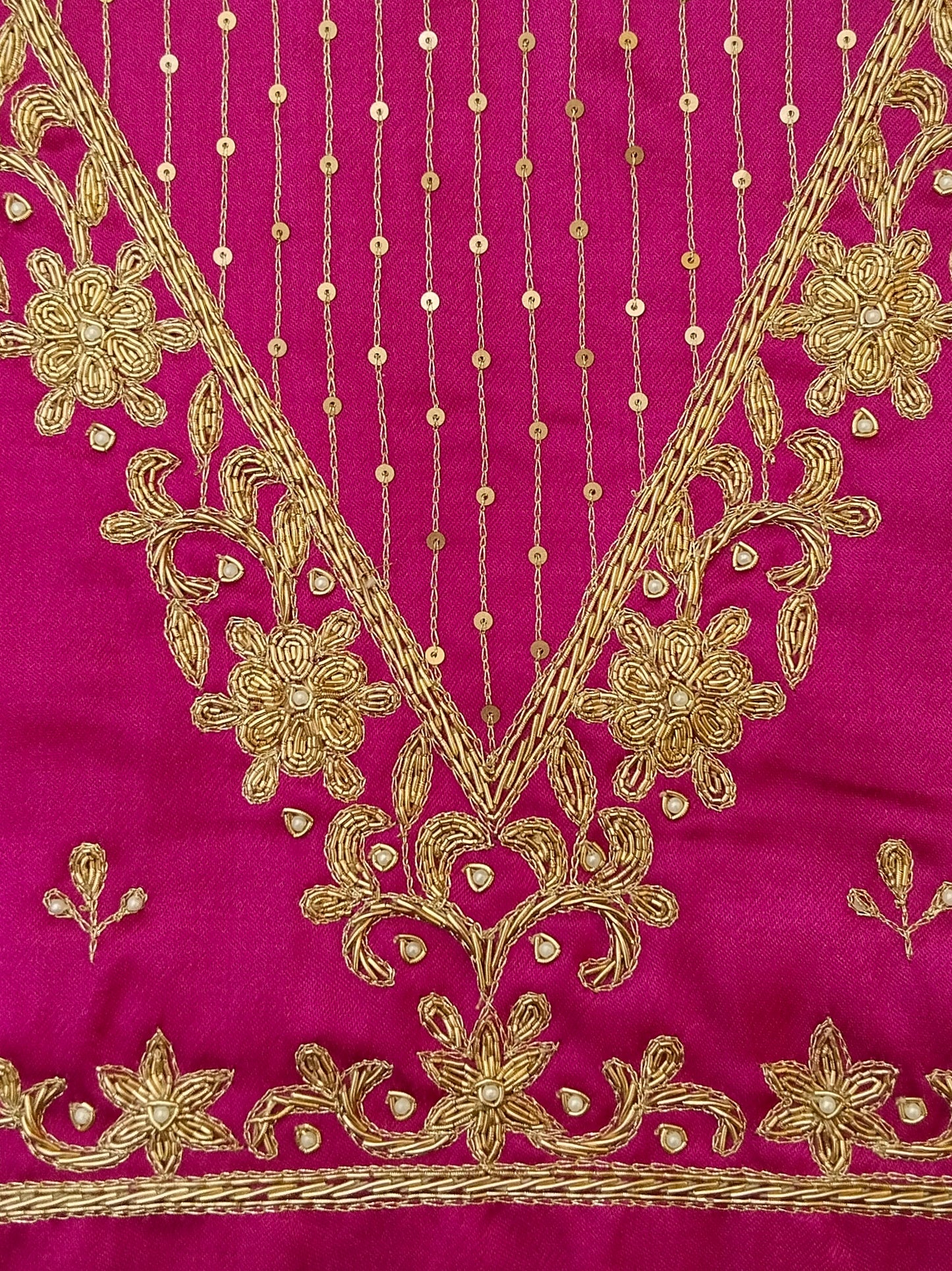 Handcrafted Zardozi Perfection blouse pis. (Pink)