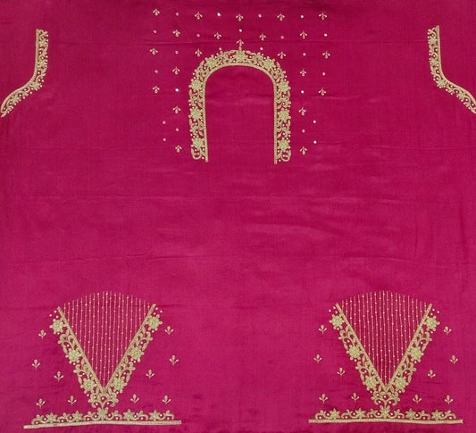 Handcrafted Zardozi Perfection blouse pis. (Pink)