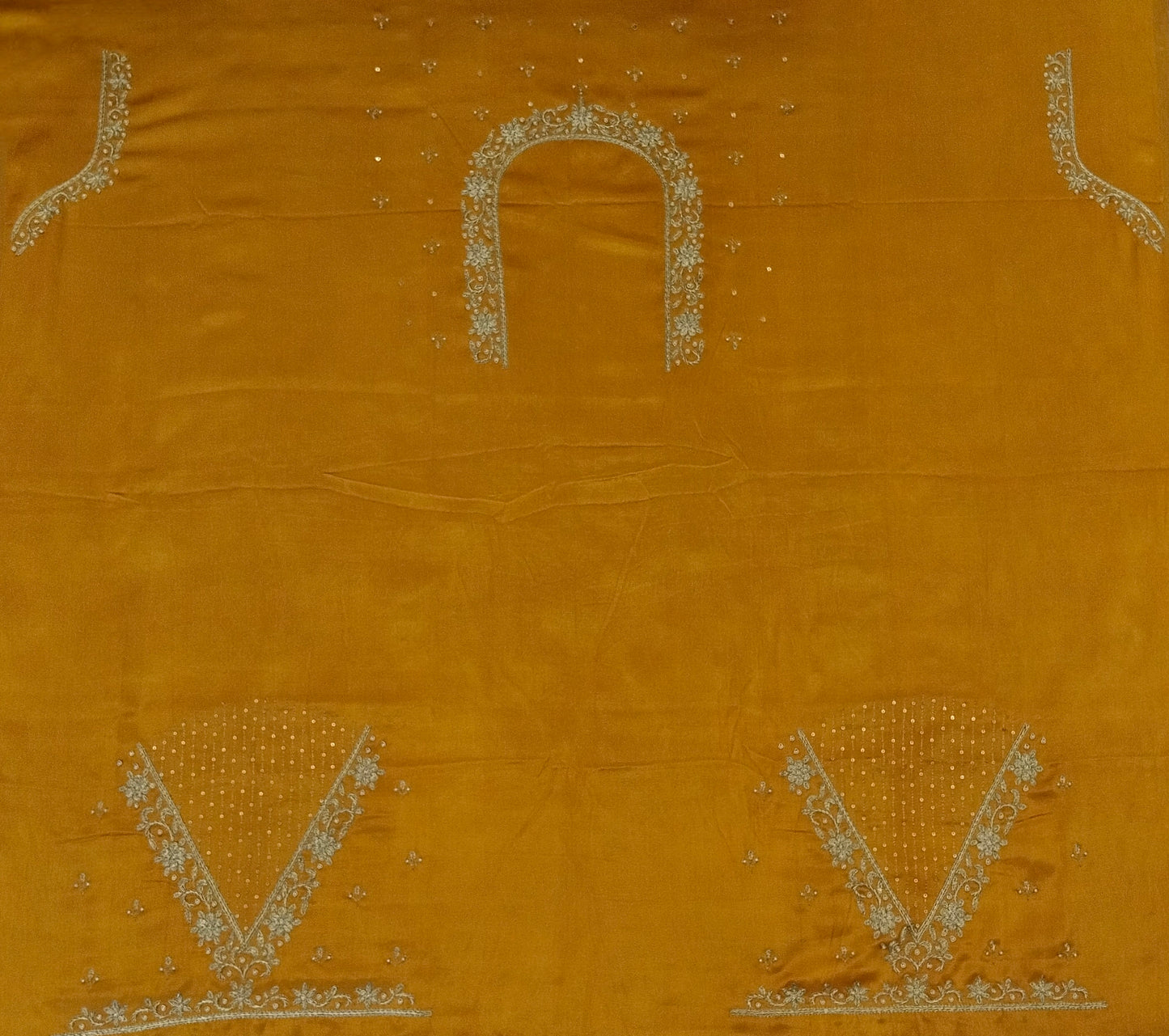 Handcrafted Zardozi Perfection blouse pis. (MUSTERD YELLOW)