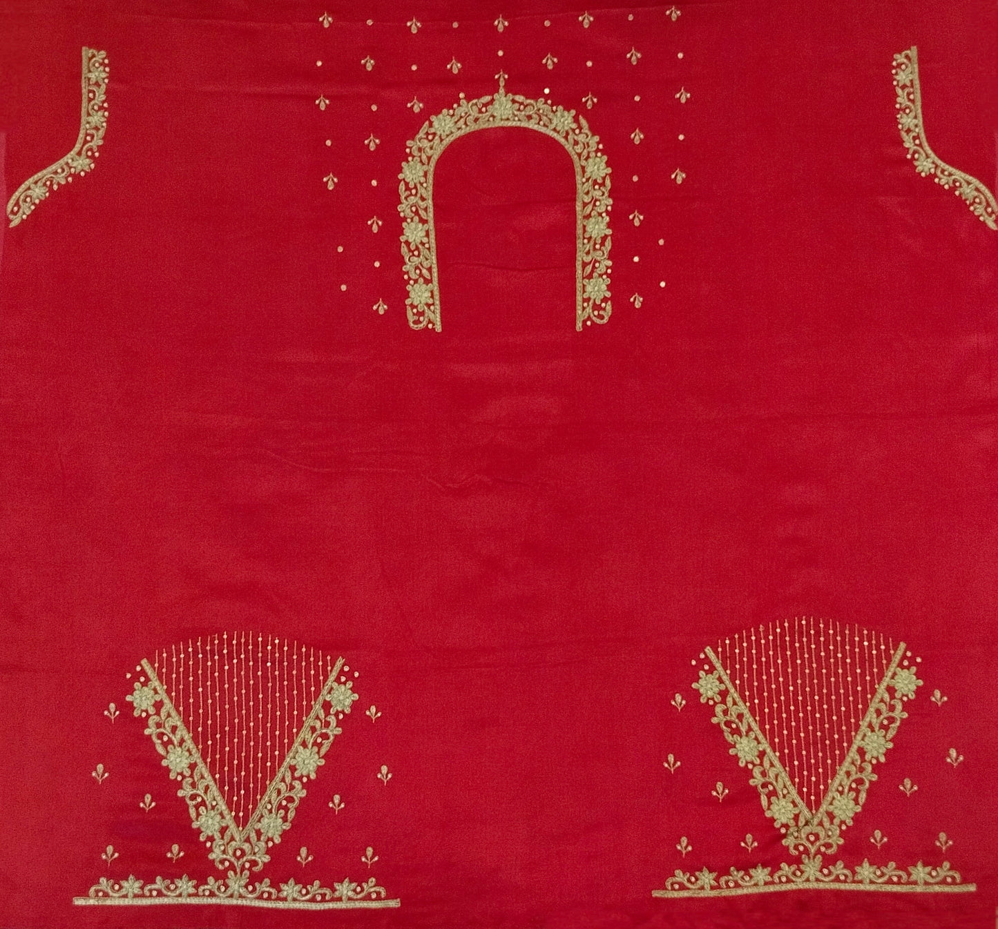 Handcrafted Zardozi Perfection blouse pis. (Red)