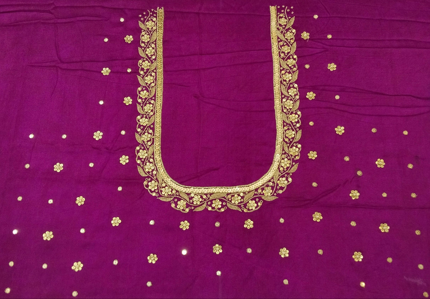 Royal Aura Embellished Blouse Piece (Magenta)