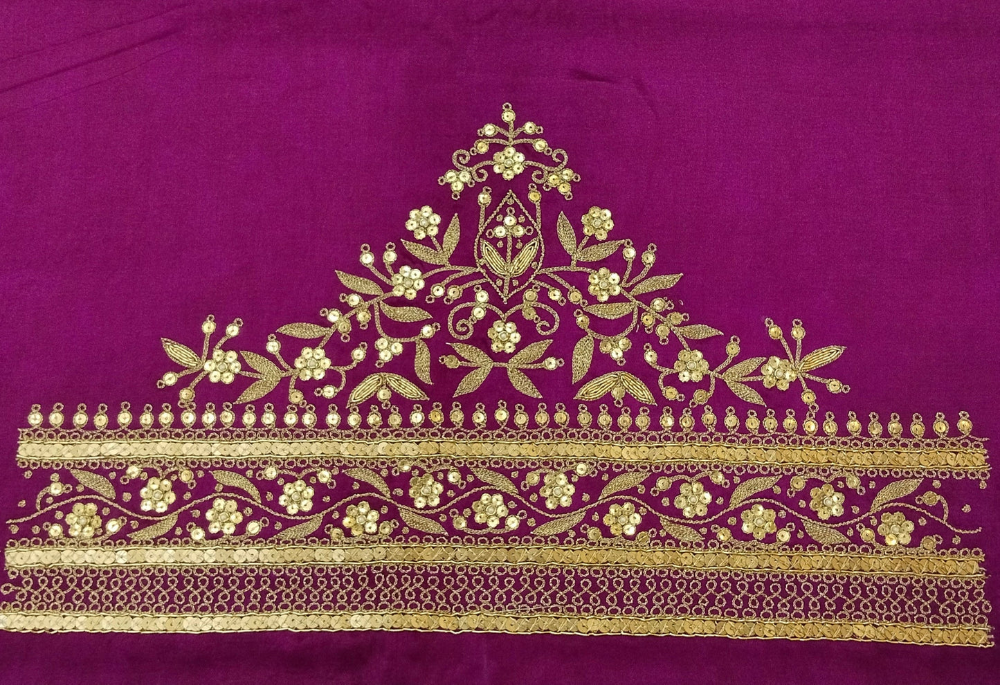 Royal Aura Embellished Blouse Piece (Magenta)