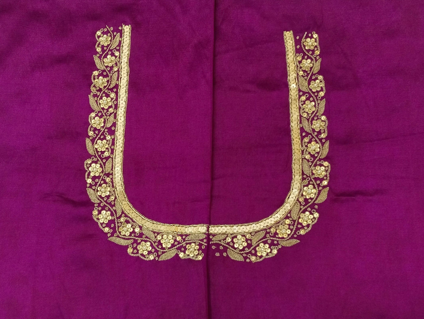 Royal Aura Embellished Blouse Piece (Magenta)