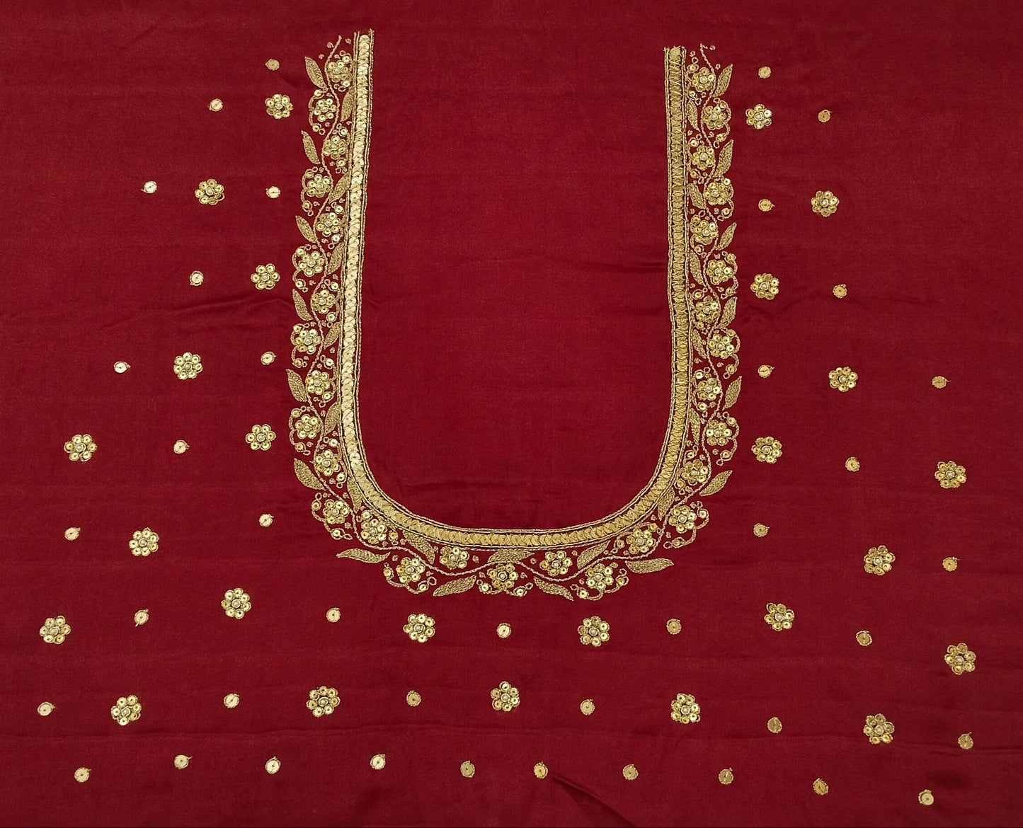 Royal Aura Embellished Blouse Piece (Maroon)