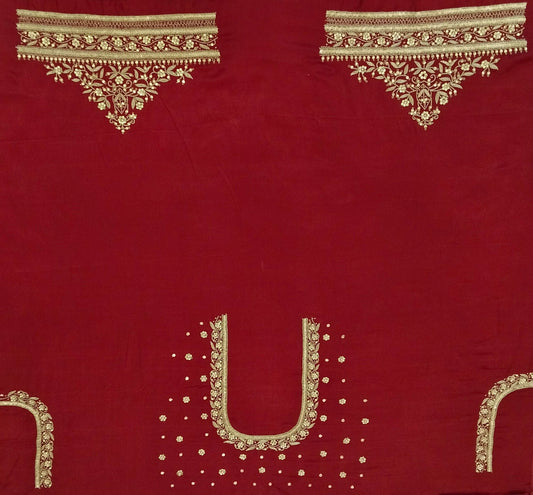 Royal Aura Embellished Blouse Piece (Maroon)