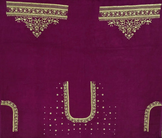 Royal Aura Embellished Blouse Piece (Magenta)