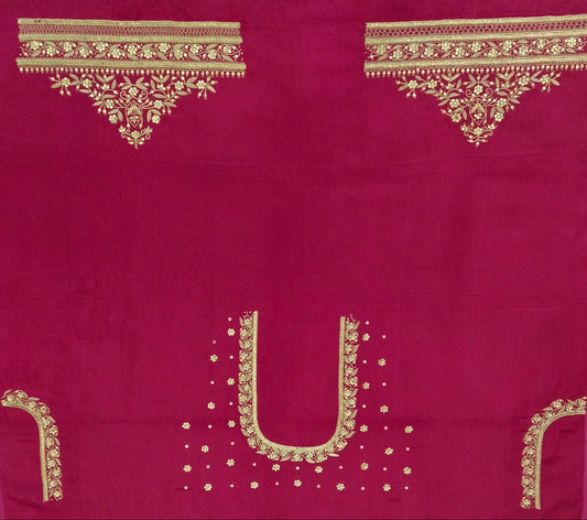 Royal Aura Embellished Blouse Piece (Pink)