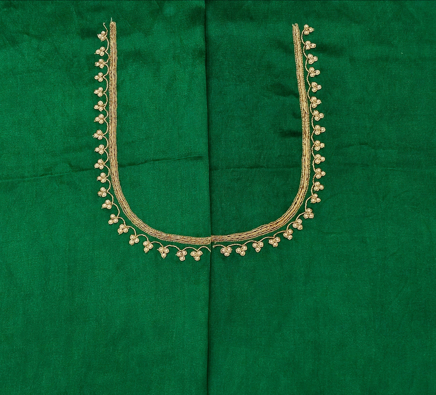 Zari Parrot Charm Blouse Piece (Green)