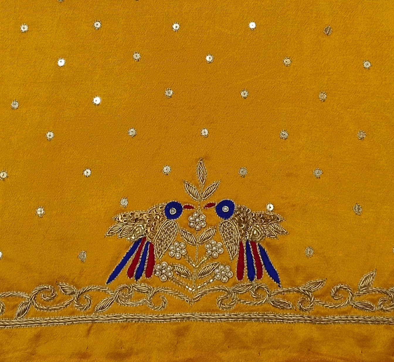 Zari Parrot Charm Blouse Piece