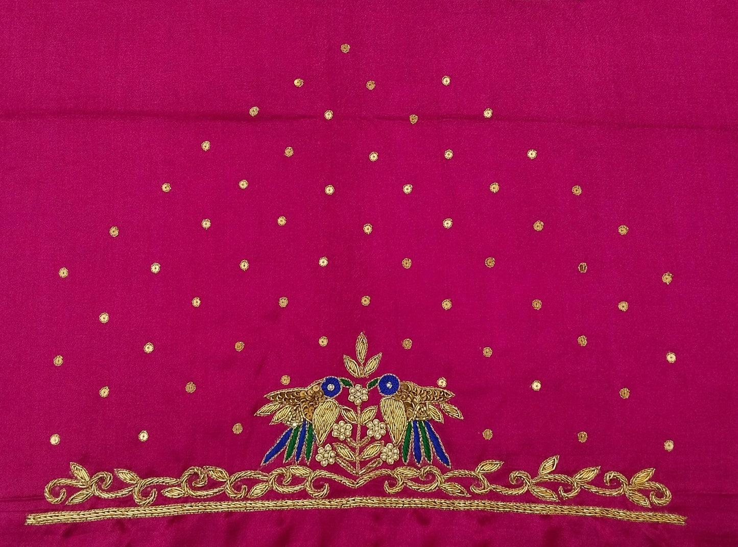 Zari Parrot Charm Blouse Piece (Pink)