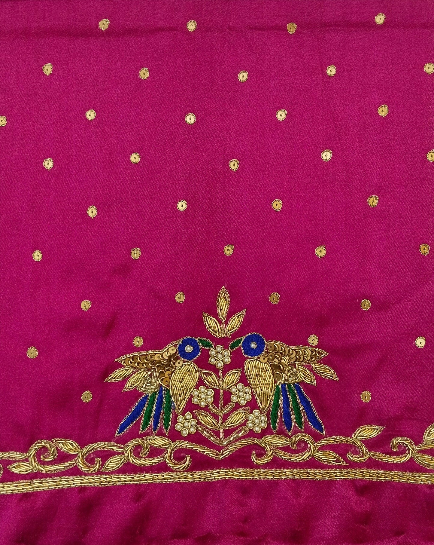 Zari Parrot Charm Blouse Piece (Pink)