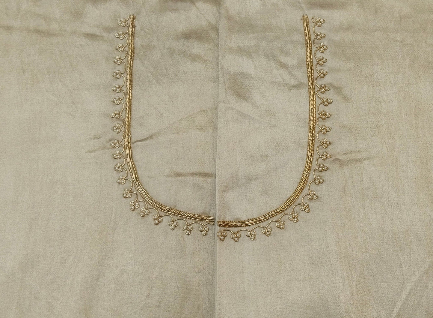 Zari Parrot Charm Blouse Piece (Off White)