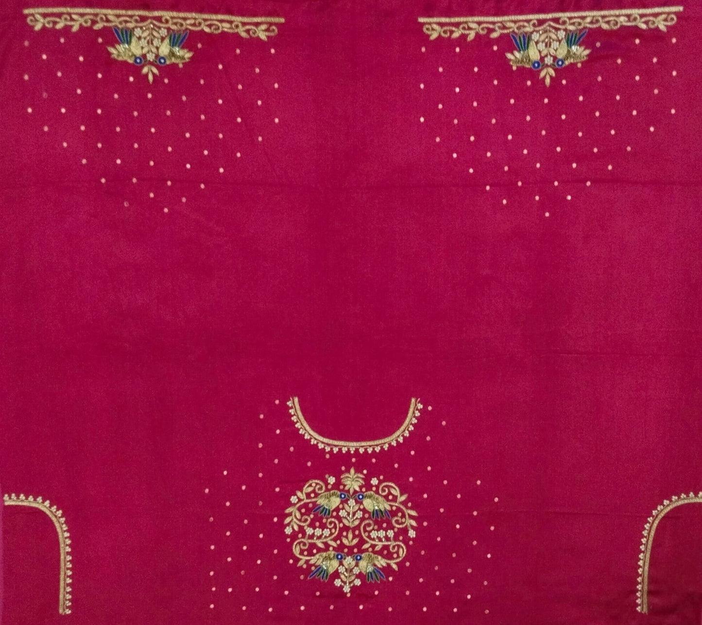 Zari Parrot Charm Blouse Piece (Pink)