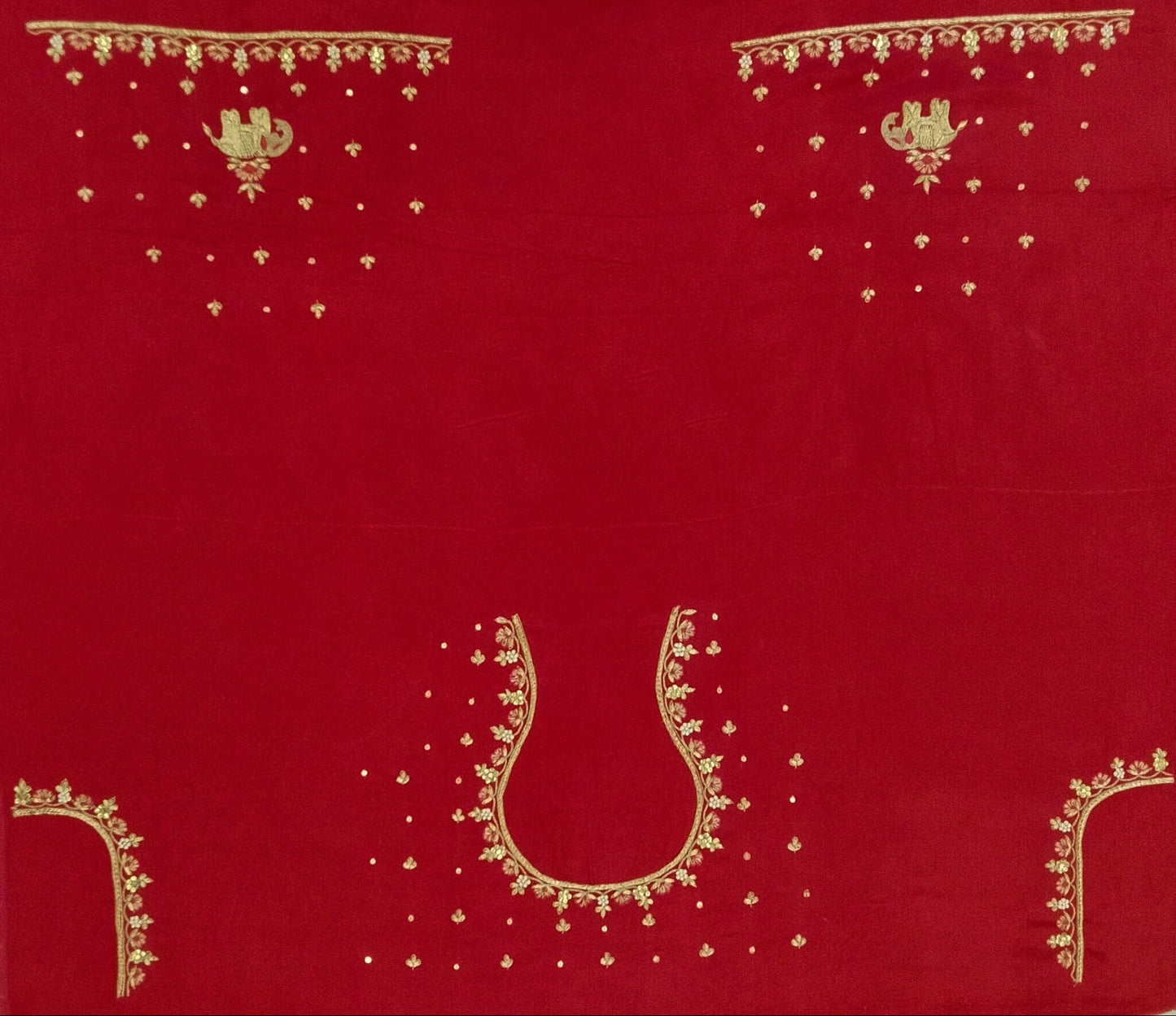 Heritage Elephant Embroidered Blouse piece (Red)