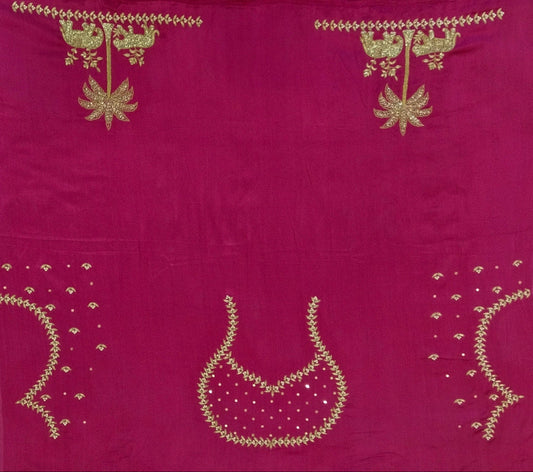 Majestic Elephants & Lions Embroidered Blouse (Pink)