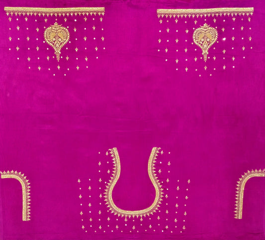 Nyra Embroidered Blouse Piece (Magenta)