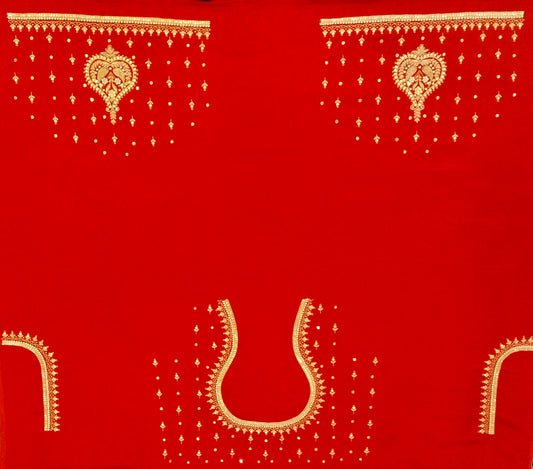 Nyra Embroidered Blouse Piece (Red)