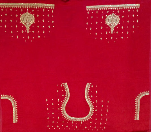 Nyra Embroidered Blouse Piece (Maroon)