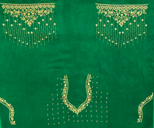 Zehra Taar Embellished Blouse Piece (Bottel Green)