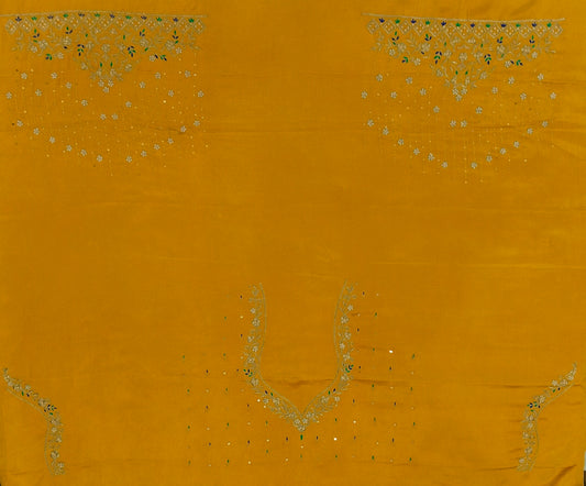 Zehra Taar Embellished Blouse Piece (Mustard Yellow)
