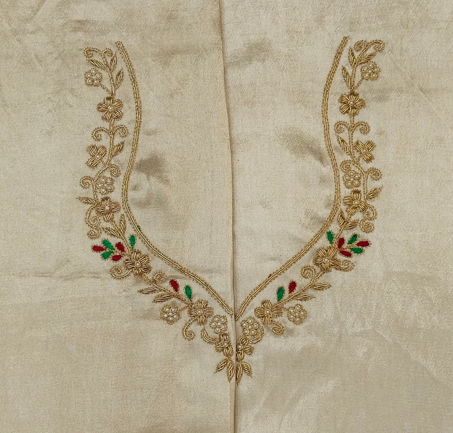 Zehra Taar Embellished Blouse Piece (Ivory)