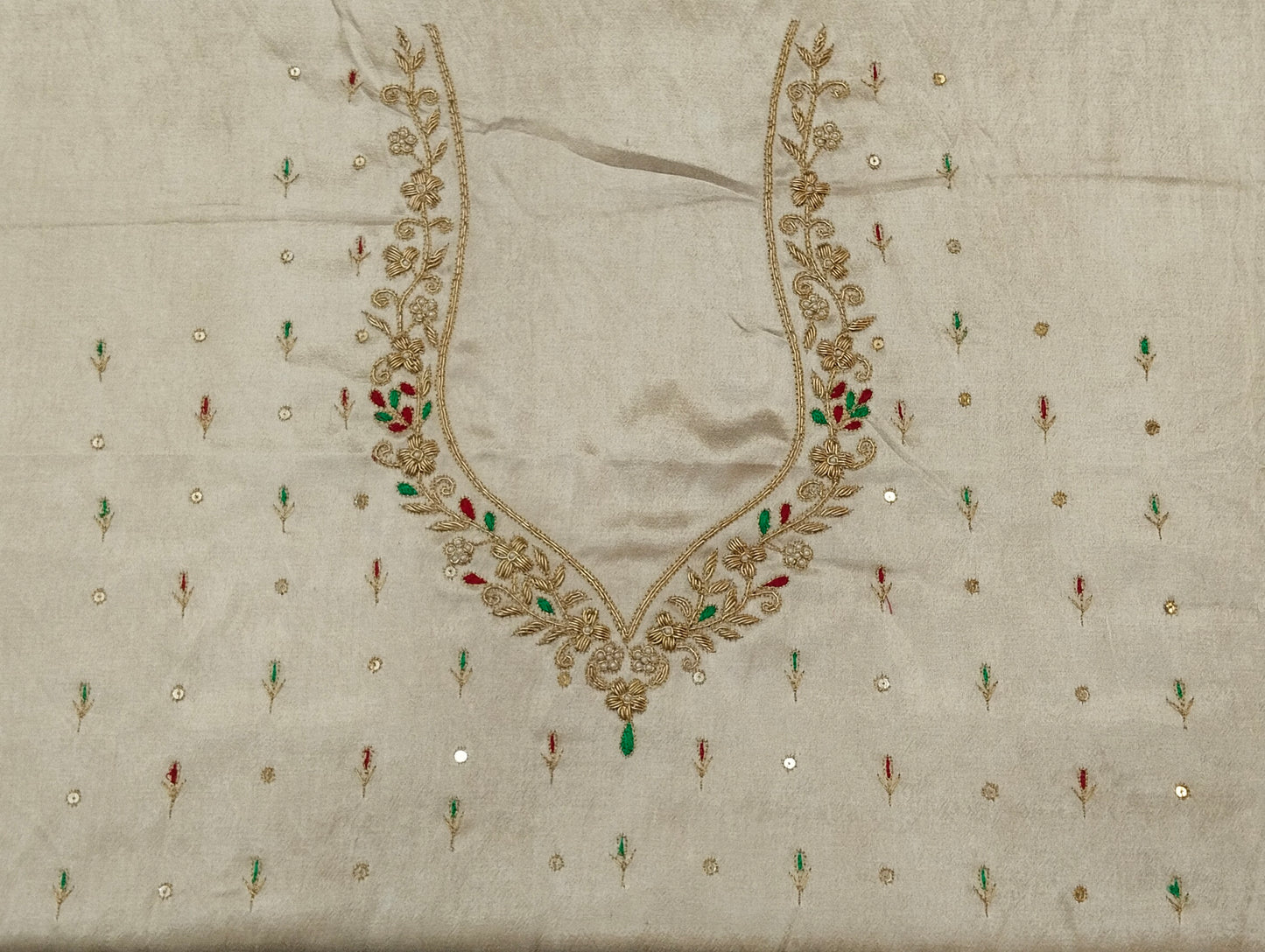 Zehra Taar Embellished Blouse Piece (Ivory)
