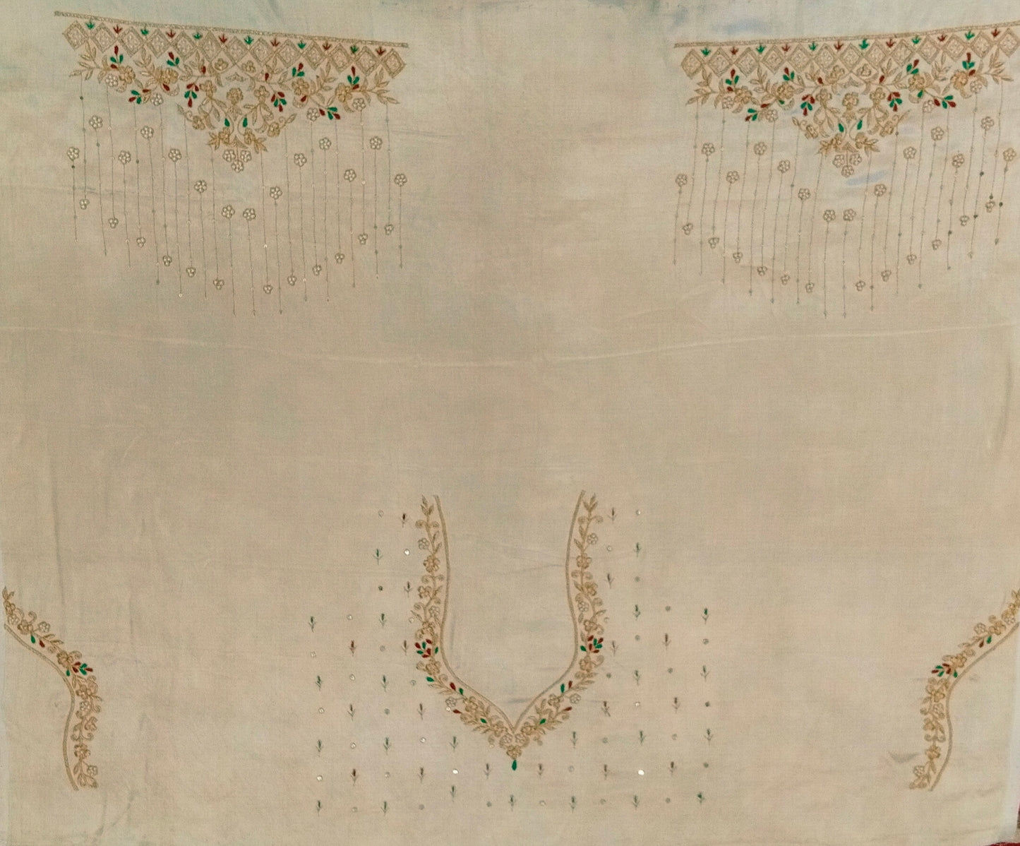 Zehra Taar Embellished Blouse Piece (Ivory)